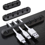 Node Silicone Cable Management Clips | Black Set of 3 Self-Adhesive Holders