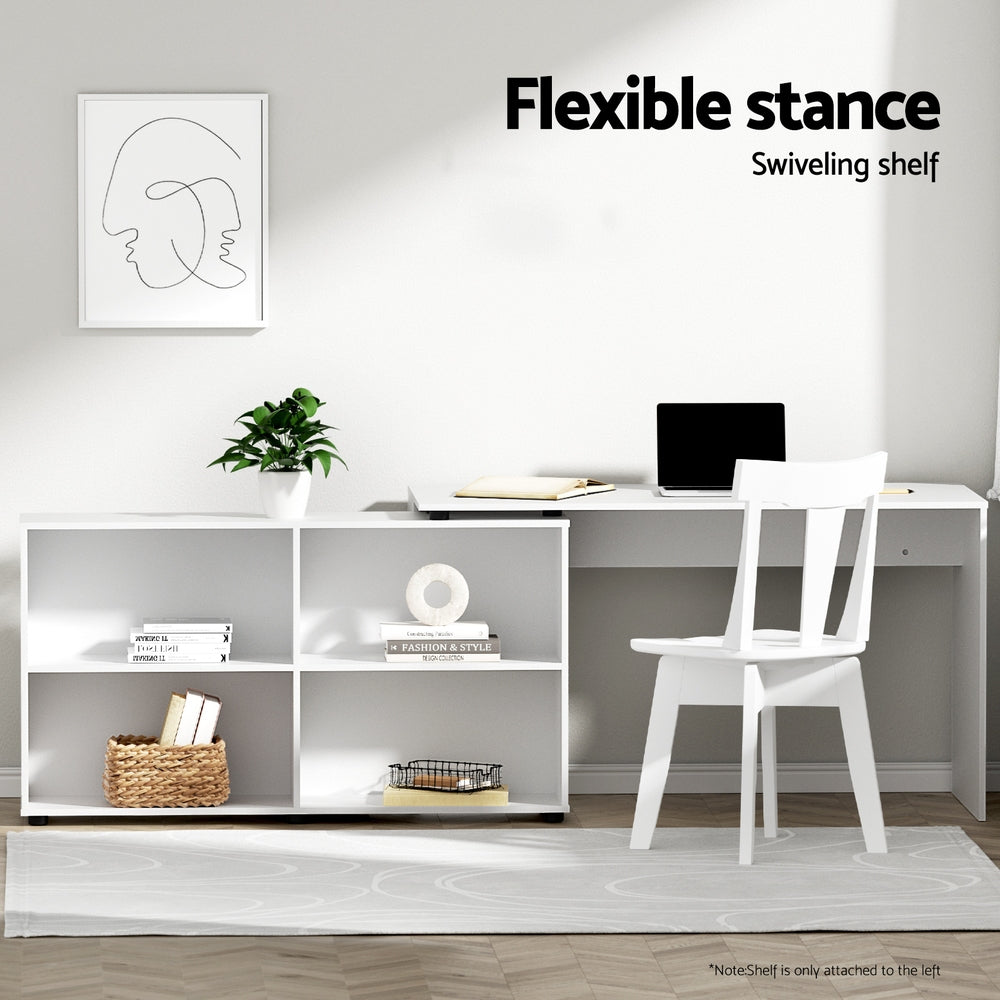 The Apex L-Shaped Desk | White Urban Adaptive Corner Workstation