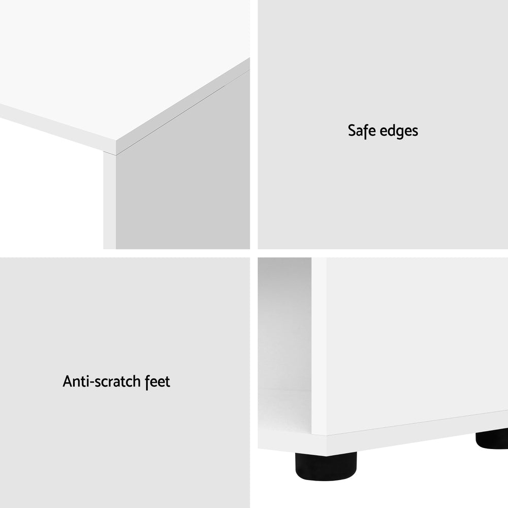 The Apex L-Shaped Desk | White Urban Adaptive Corner Workstation