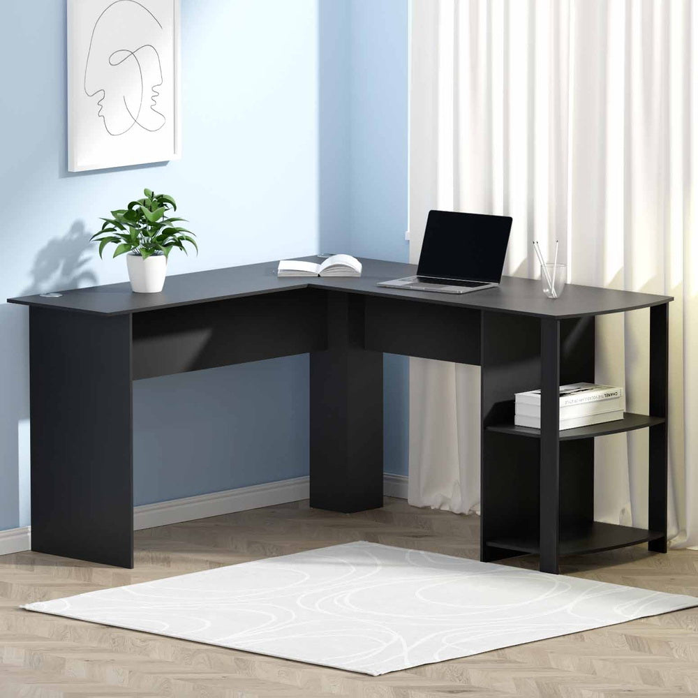 Maximize your city workspace with The Zenith L-shaped desk. Featuring 2-tier storage, cable management, and a sleek black finish for high-efficiency urban living.