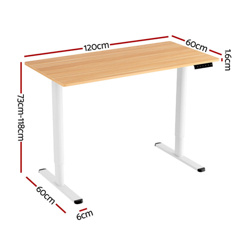 Crest Electric Standing Desk 120cm | White Legs Sit Stand Desk
