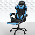 Vortex Light Blue Ergonomics Massage Gaming Chair with Footrest
