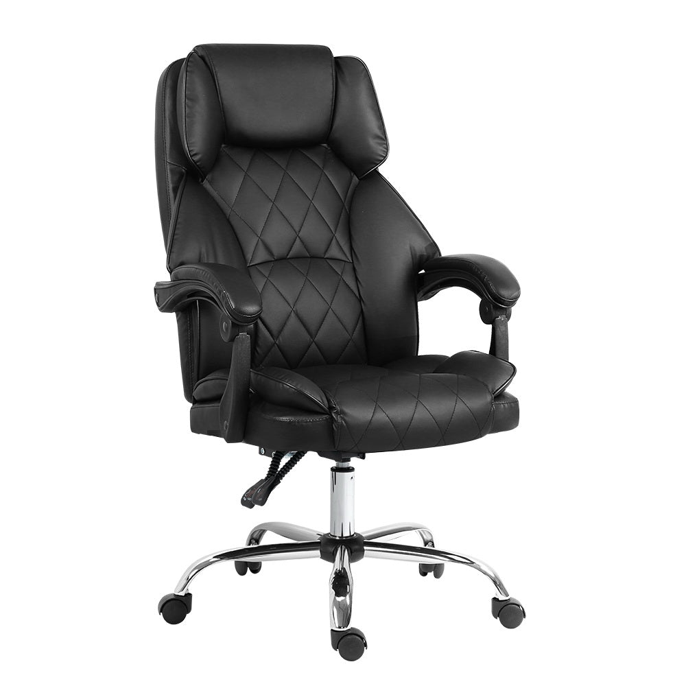 The Summit Executive Recliner | Black Leather Office Chair with Footrest