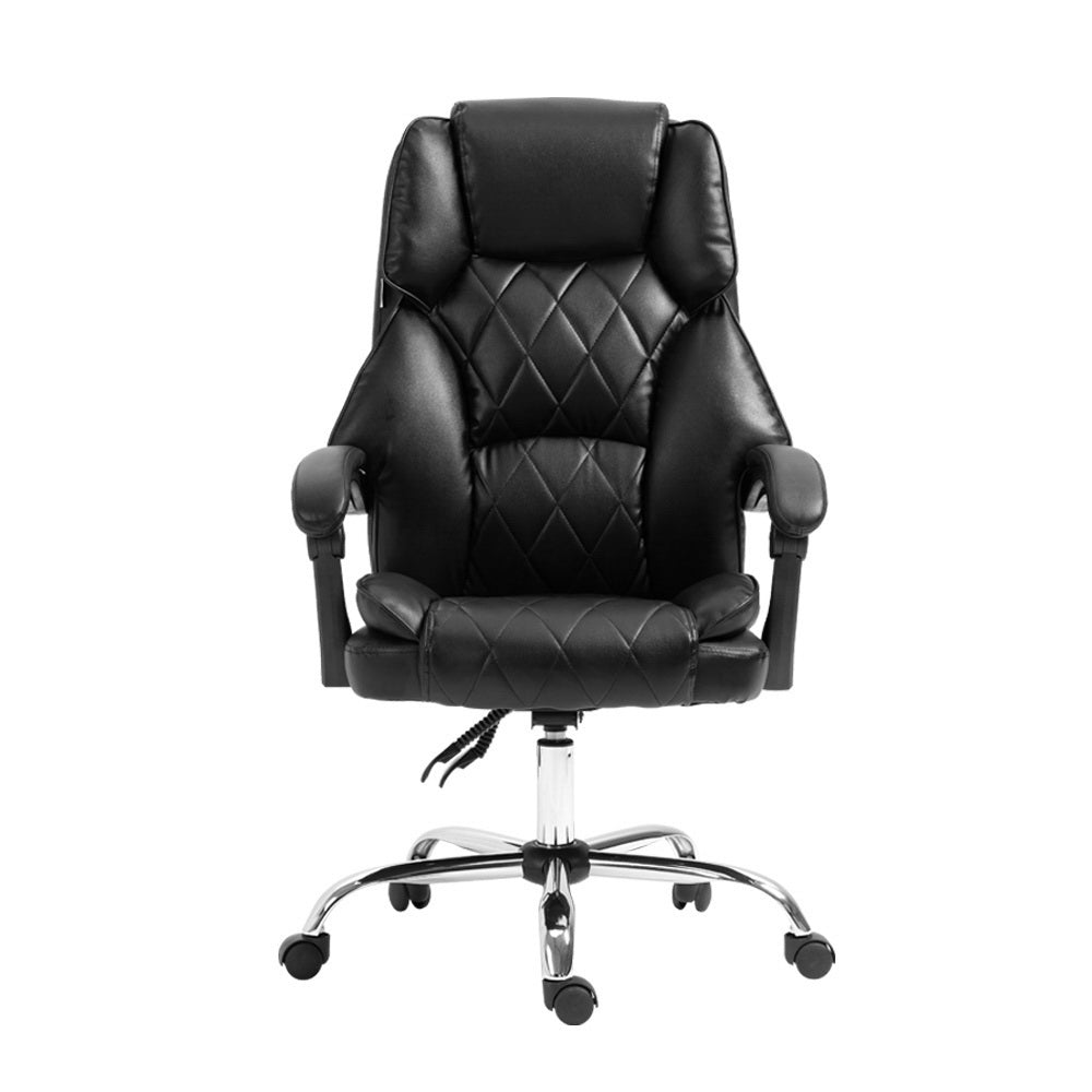 The Summit Executive Recliner | Black Leather Office Chair with Footrest
