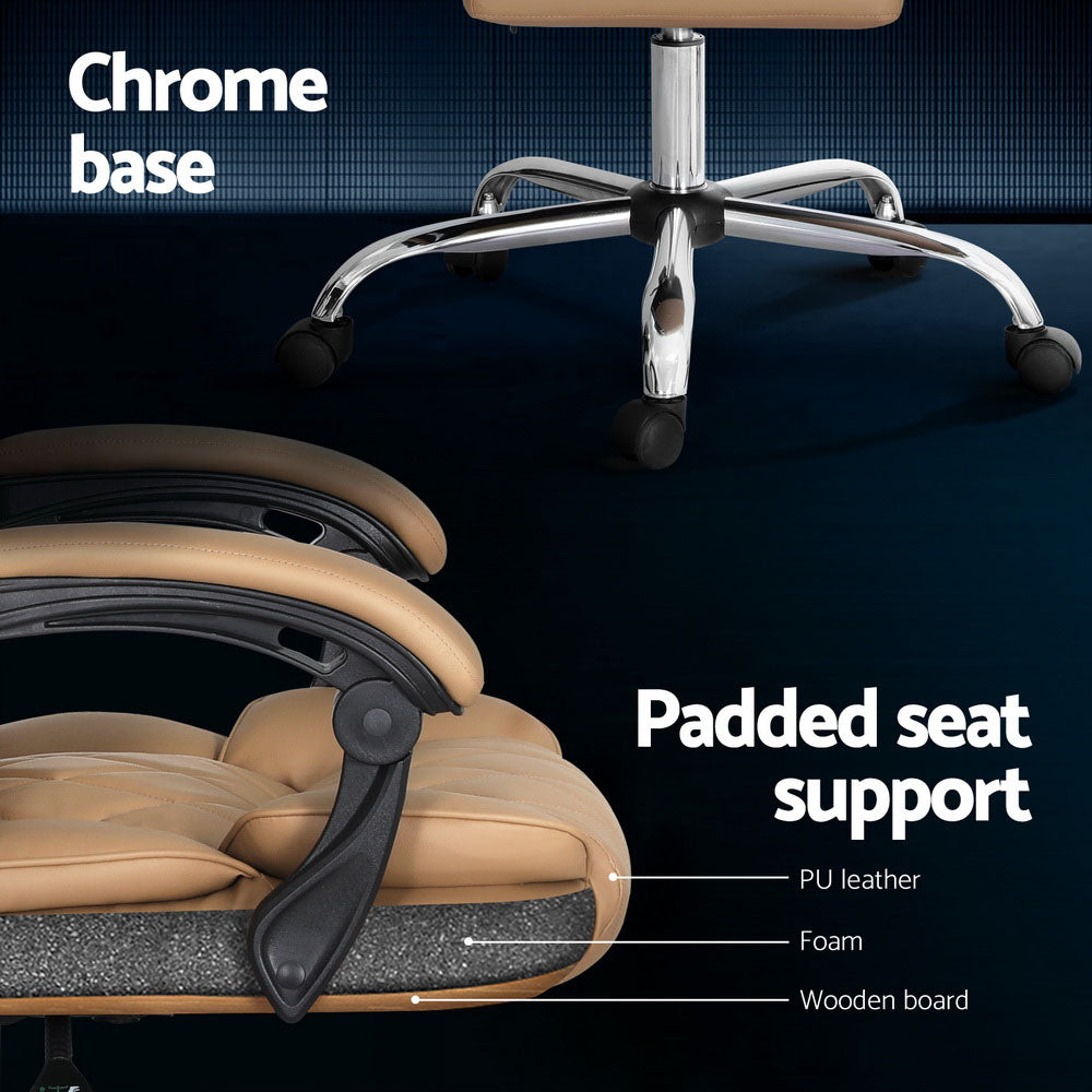 The Summit Executive Recliner | Espresso Leather Office Chair with Footrest
