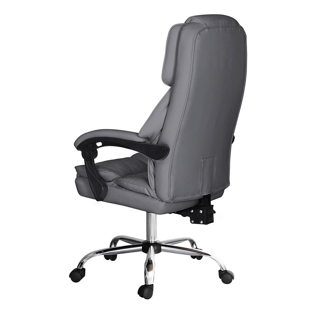 The Summit Executive Recliner | Grey Leather Office Chair with Footrest
