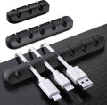 Node Silicone Cable Management Clips | Black Set of 3 Self-Adhesive Holders