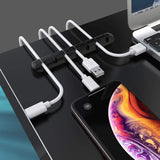 Node Silicone Cable Management Clips | Black Set of 3 Self-Adhesive Holders