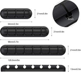 Node Silicone Cable Management Clips | Black Set of 3 Self-Adhesive Holders