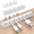 Node Silicone Cable Management Clips | White Set of 3 Self-Adhesive Holders