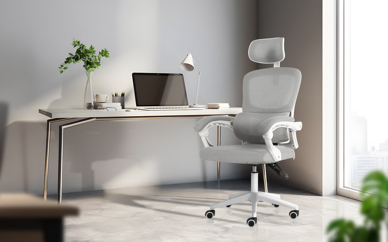 The Axis Adaptive Reclining Command Chair | Grey Office Seat