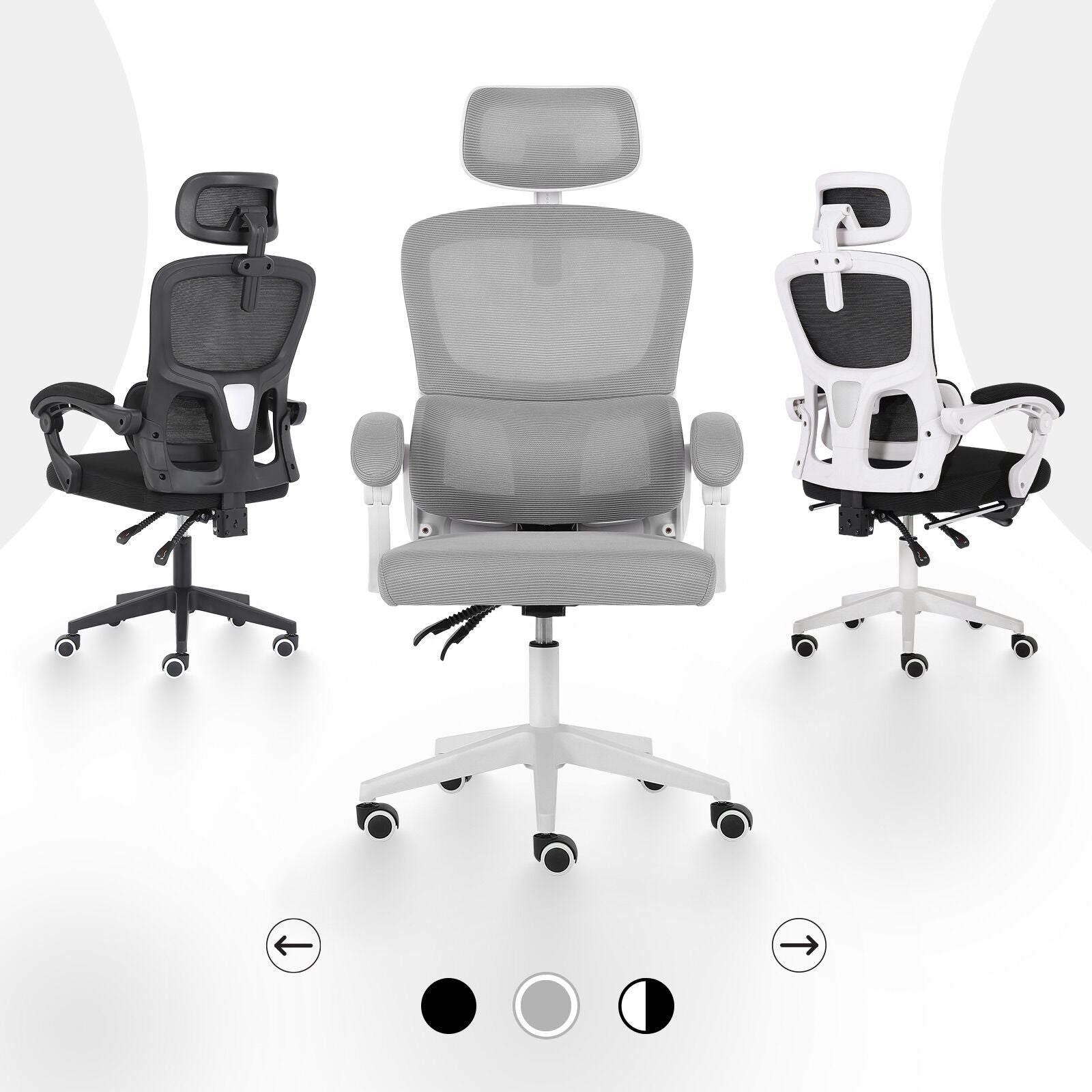 The Axis Adaptive Reclining Command Chair | Grey Office Seat