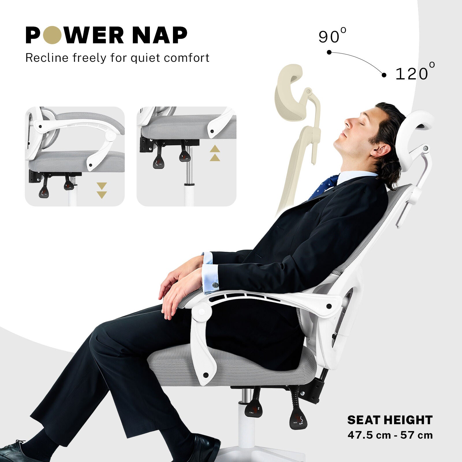 The Axis Adaptive Reclining Command Chair | Grey Office Seat