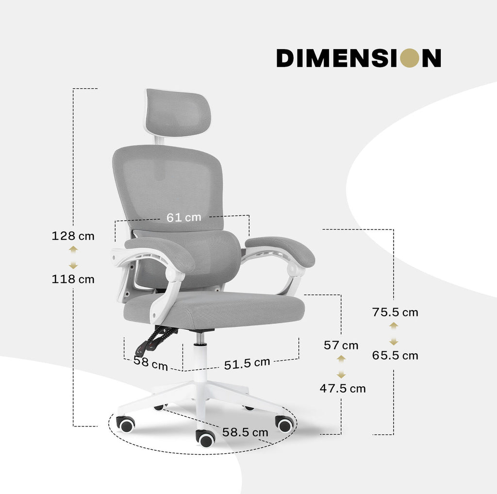 The Axis Adaptive Reclining Command Chair | Grey Office Seat