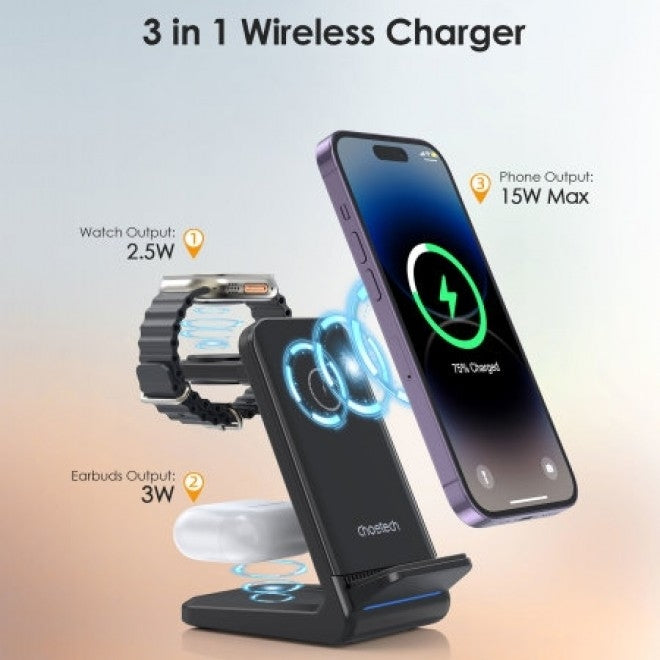 Aura 4-in-1 Black Wireless Charging Hub