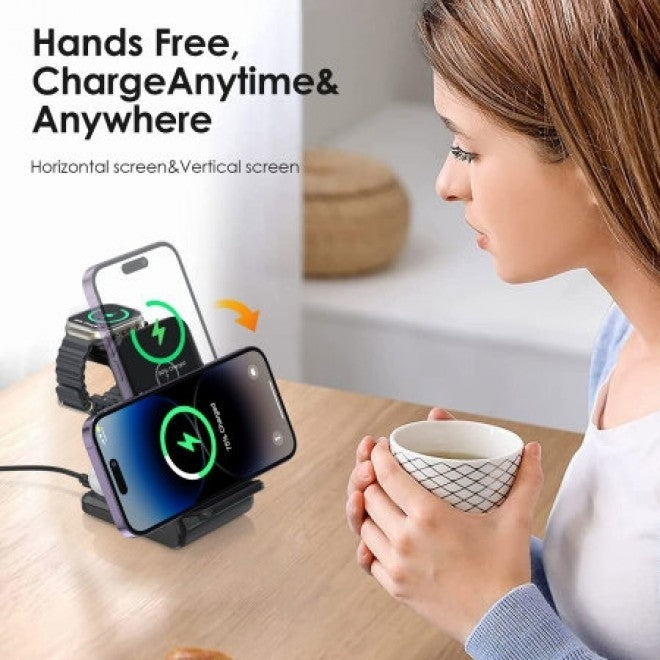 Aura 4-in-1 Black Wireless Charging Hub