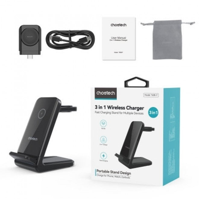 Aura 4-in-1 Black Wireless Charging Hub