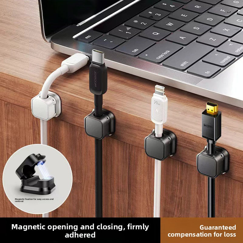 Flux Magnetic Desk Cord Organiser | Black 6-Pack