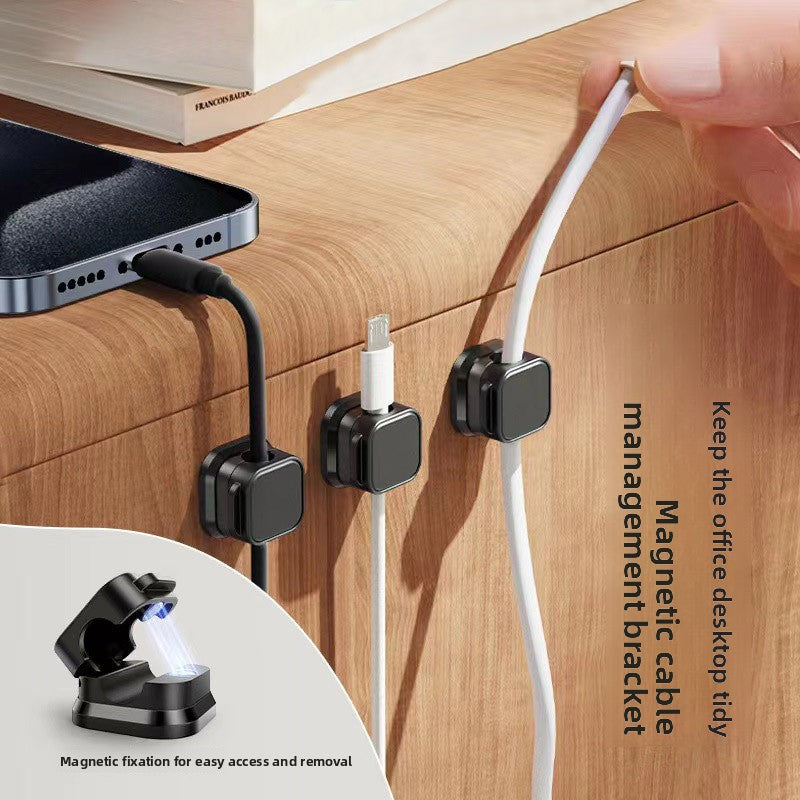 Flux Magnetic Desk Cord Organiser | Black 6-Pack
