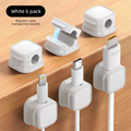 Flux Magnetic Cable Organiser Nodes | White 6-Pack Desk Cord Management